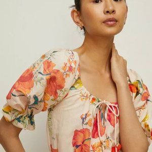 OASIS LONDON Fruit Print Scoop Neck Top Blouse NEW Size L 12 US/ 16 UK
